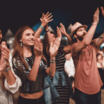 Young people at a summer concert.