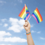 Two pride flags.