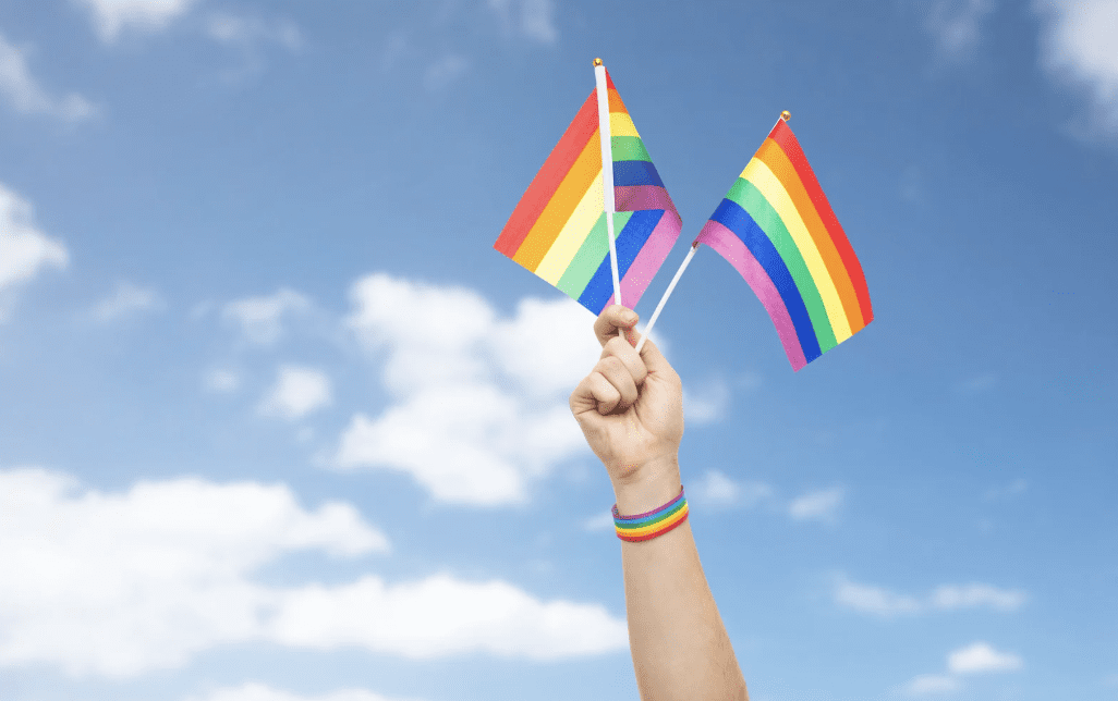 Two pride flags.